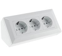 Base de enchufe DELPHI de 3 vías, color blanco, 250V/16A, 3600W, montaje en superficie