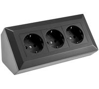 ChiliTec Bloque de enchufe Delphi 3 vías 250V/16A 3600W Negro, montaje en superficie