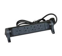 Legrand Regleta de enchufes 694530 – 4 tomas con interruptor, cable 1,5 m, negro/gris oscuro