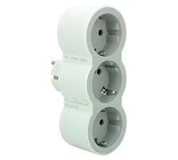 Base de enchufe múltiple frontal (x 3, Blanco)