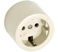 Base de enchufe redonda, 2401, 10A, 250V, compatible con sistema TT, ideal para instalaciones eléctricas seguras y eficientes.
