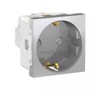 Base de enchufe Schuko aluminio Schneider New Unica - NU303730