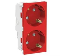 Base de enchufe Schuko doble raptor rojo Schneider New Unica - NU306703A