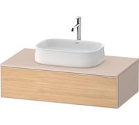 Base de lavabo de consola Duravit Zencha, 1000x550x281mm, 1 hueco central, ZE4811030830000, Color: Frontal: roble natural/carcasa: supermatt topo