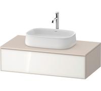 Base de lavabo de consola Duravit Zencha, 1000x550x281mm, 1 hueco central, ZE4811064830000, Color: Frontal: blanco (cristal)/carcasa: supermatt topo