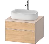 Base de lavabo de consola Duravit Zencha, 650x550x442mm, 1 recorte central, ZE4820030830000, Color: Frontal: roble natural/carcasa: supermatt topo