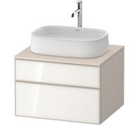 Base de lavabo de consola Duravit Zencha, 650x550x442mm, 1 recorte central, ZE4820064830000, Color: Frontal: blanco (cristal)/carcasa: supermatt topo