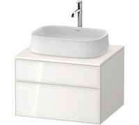 Base de lavabo de consola Duravit Zencha, 650x550x442mm, 1 recorte central, ZE4820064840000, Color: Frontal: blanco (cristal)/carcasa: blanco supermatt