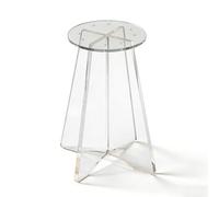 Base de mesa acrílica con bordes redondeados, patas modernas en forma de T, soporte resistente de 20 mm de grosor para mesas redondas de comedor y losas de roca, elegante base flotante