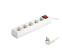 Base de múltiples Tomas con Interruptor y Cable 3x1,5mm, 3 Metros; Ideal para conectar Varios Dispositivos electrónicos.