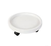 Base de rodillo para plantas de gran diámetro de resina resistente con ruedas giratorias de 400 mm para macetas grandes de interiores y exteriores (blanco)