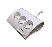 Base de sobremesa con 5 Tomas, 2 Puertos USB y Cable de 1.5 Metros. Ideal para ofrecer múltiples Conexiones y Mantener Tus Dispositivos Siempre a la Mano.