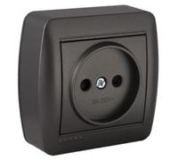 Base de superficie 2P grafito, serie mural, ideal para instalaciones eléctricas y conexión de dispositivos en entornos variados.