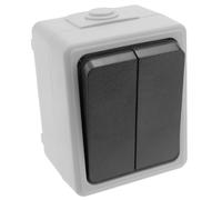 Base de superficie estanca IP54 10A 250V con 2 x interruptor conmutador - BeMatik