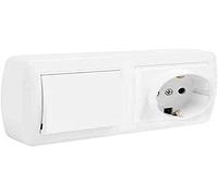 BASE DOBLE BIPOLAR CON T/T LATERAL + CONMUTADOR Y CON OBTURADOR 148X72X42MM S. MURAL SOLERA