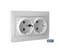 Base doble bipolar modelo pacific 16a250v con obturador y embornamiento por tornillo