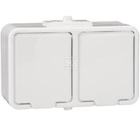 Base doble superficie con tierra IP44 blanca CEDAR NT230H01