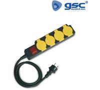Base electrica 4 tomas con tapa +interruptor+cable 1,5mts 500169