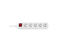 Base electrica 5 tomas schuko + interruptor + cable 1,5mts color blanc