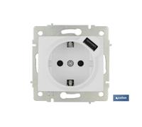 Base enchufe 2p+t con obturador modelo pacific 16a 250v entrada usb