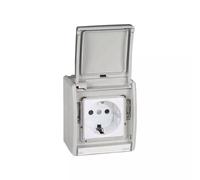 Base enchufe bipolar + TT gris Simon 44 aqua - 4490432-035