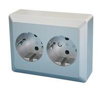 Base enchufe doble empotrar plata/gris