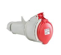 Base enchufe industrial hembra 3P+T 32A 380V IP44 aerea Rojo
