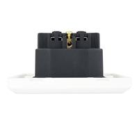 Base enchufe pared Schuko con 2 puertos USB, max. 2.4A; ideal para cargar dispositivos móviles y electrónicos en casa o la oficina.