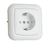 Base enchufe schuko empotrar blanco