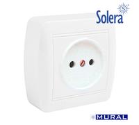 Base fija 2p con obturador para reposicion 74x72x28mm s. mural solera