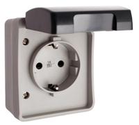Base fija estanca IP44 3360, solera robusta, ideal para instalación en exteriores y protección contra humedad y polvo.