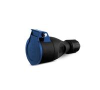 Base industrial 16A goma tapa IP54 prensaestopa, ideal para conexiones eléctricas en entornos húmedos o polvorientos.