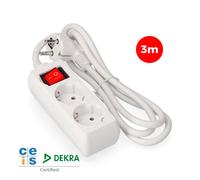 BASE MULTIPLE 2 TOMAS SCHUKO + INTERRUPTOR 3m 3x1,5mm EDM