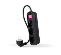 Base multiple 3 enchufes interruptor cable 1,4m negra 10.38.0003-bk