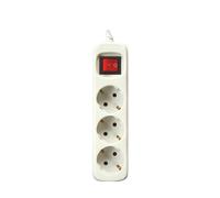 Base multiple 3 enchufes interruptor cable 1,5m blanca