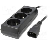 Base multiple 3 enchufes schuko a conector c14 macho
