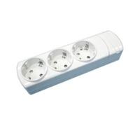 Base multiple 3 enchufes schuko s/interruptor s/cable color blanco