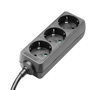Base multiple 3 enchufes schuko y cable 3m negro