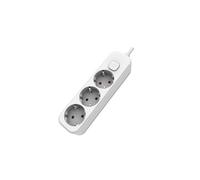 Base múltiple 3 Tomas con Interruptor y Cable de 1,5 m, Color Blanco; Ideal para conectar múltiples Dispositivos eléctricos.