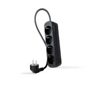 Base multiple 4 enchufes cable 1,4m negra 10.37.0004-ns-bk