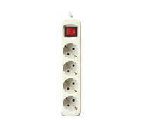 Base multiple 4 enchufes interruptor cable 1,5m blanco