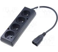 Base multiple 4 enchufes schuko a conector c14 macho