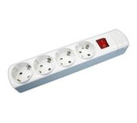 Base multiple 4 enchufes schuko interruptor blanco