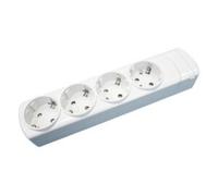 Base multiple 4 enchufes schuko sin cable blanco