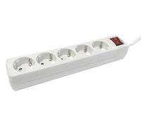 Base multiple 5 enchufes interruptor cable 3m blanca 36.227/3