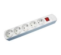 Base multiple 5 enchufes schuko interruptor blanco