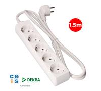 base multiple 5 tomas t/tl 10/16a schuko 1,5m. 3x1,5mm