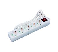 Base múltiple 5t. 1,4m cable c/int. (16a-250v)