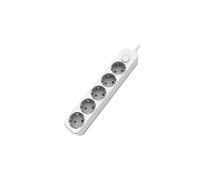 Base múltiple 5T con 5 Tomas y Cable de 1,5m, Color Blanco. Ideal para conectar múltiples Dispositivos eléctricos.
