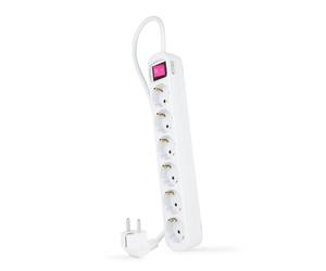 Base multiple 6 enchufes interruptor cable 1,4m blanca 10.37.0006